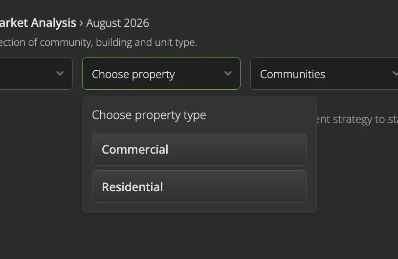 Choose property type for CMA