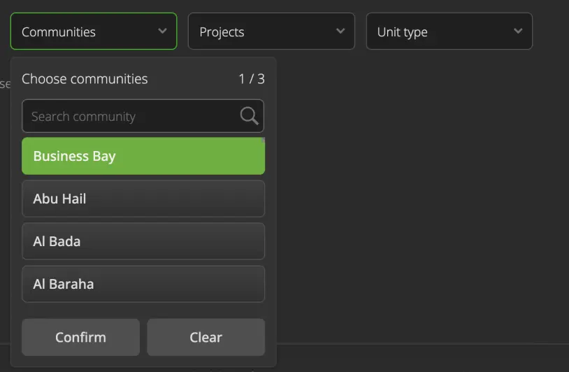 Select community for CMA