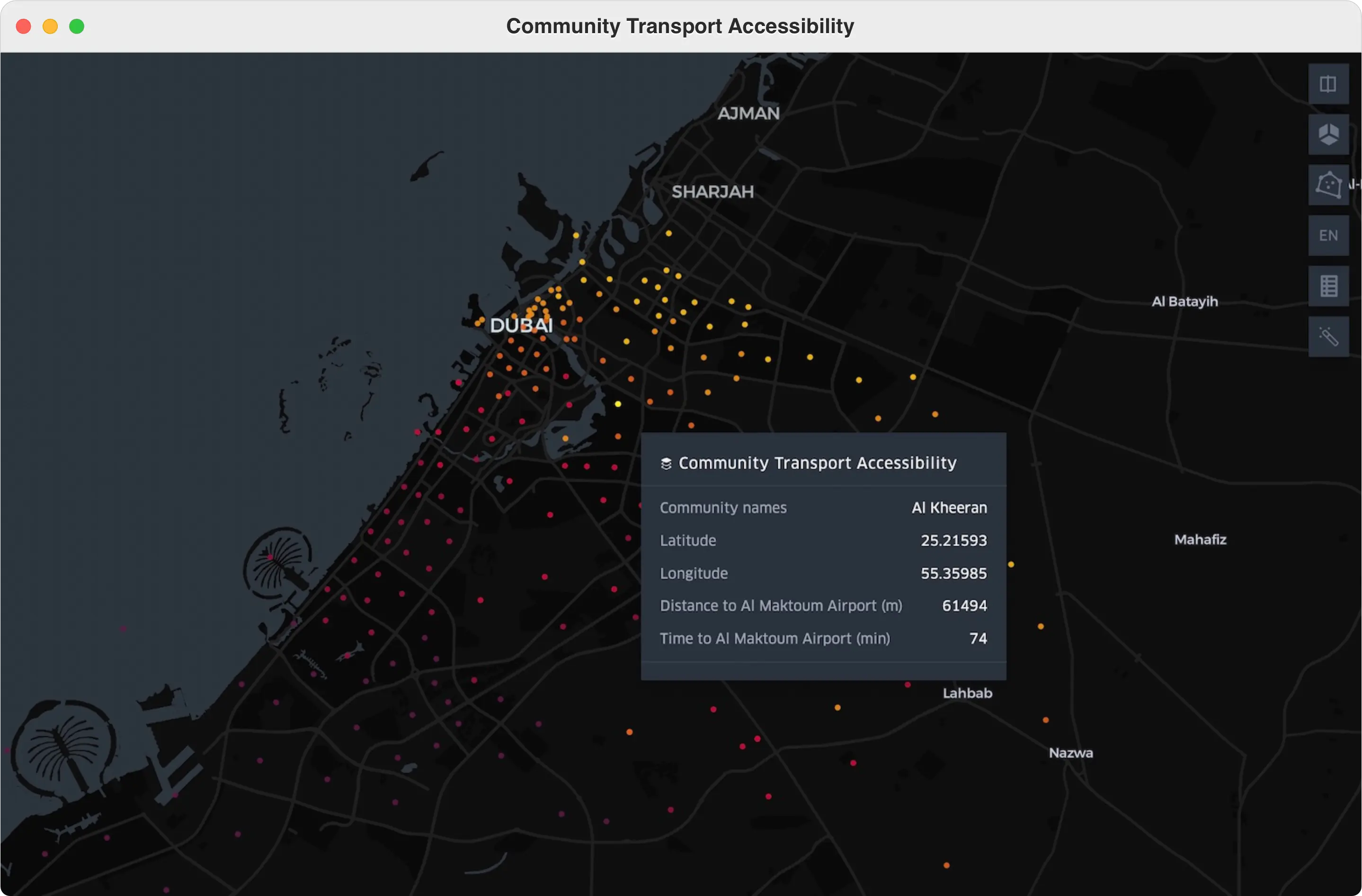 SmartIndexes. Community Transport Accessibility Score