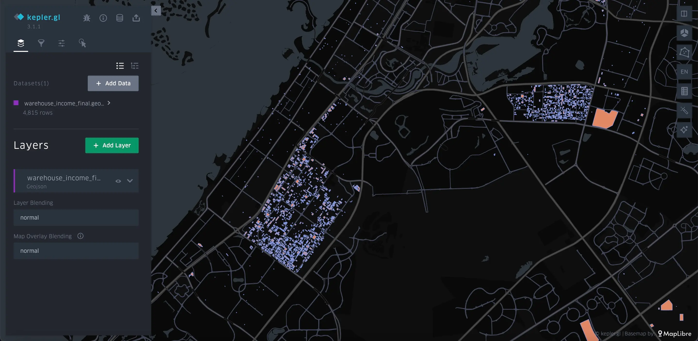 Warehouses of Dubai on map