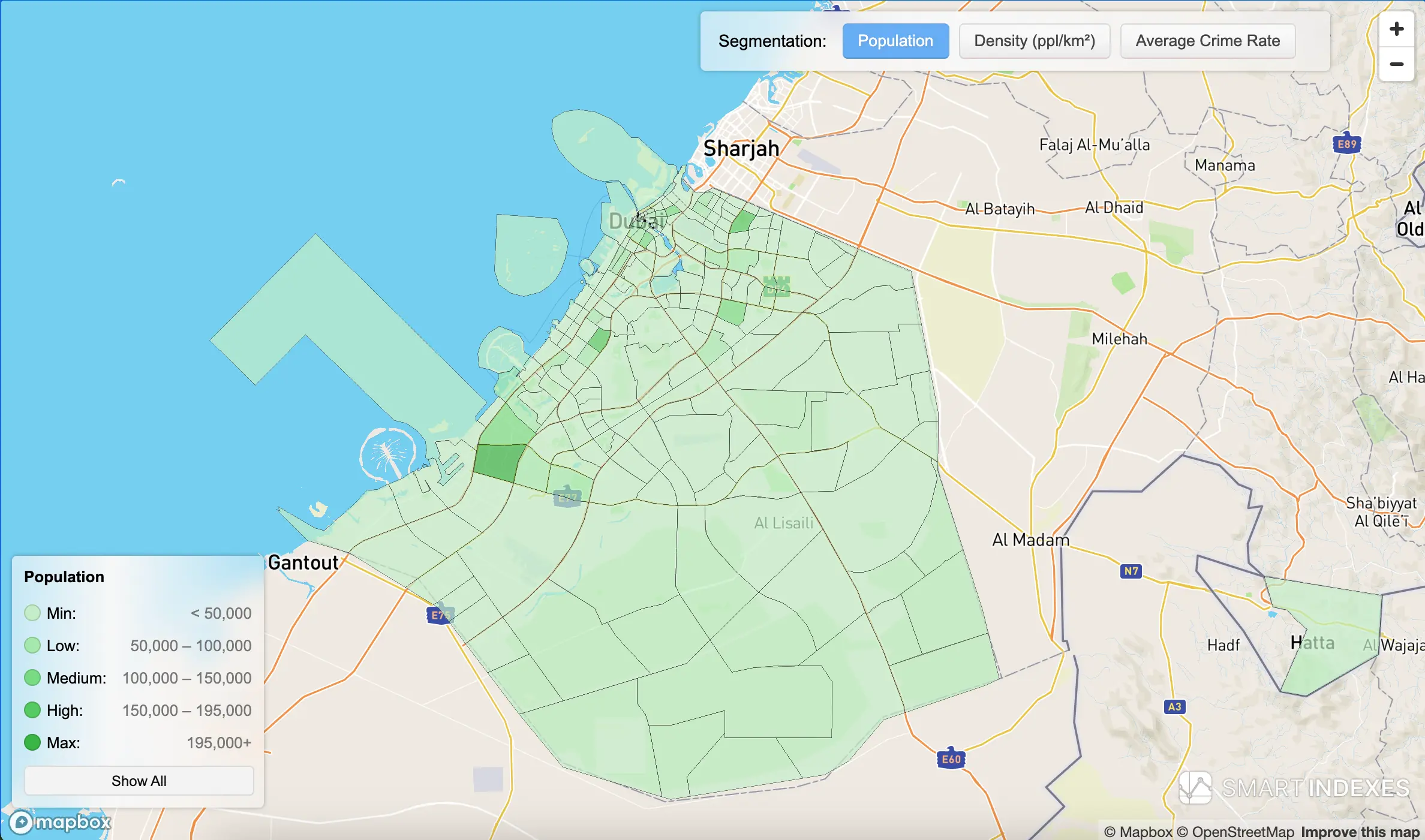 Population of Dubai's communities