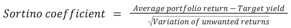 Formula for calculating the Sortino coefficient