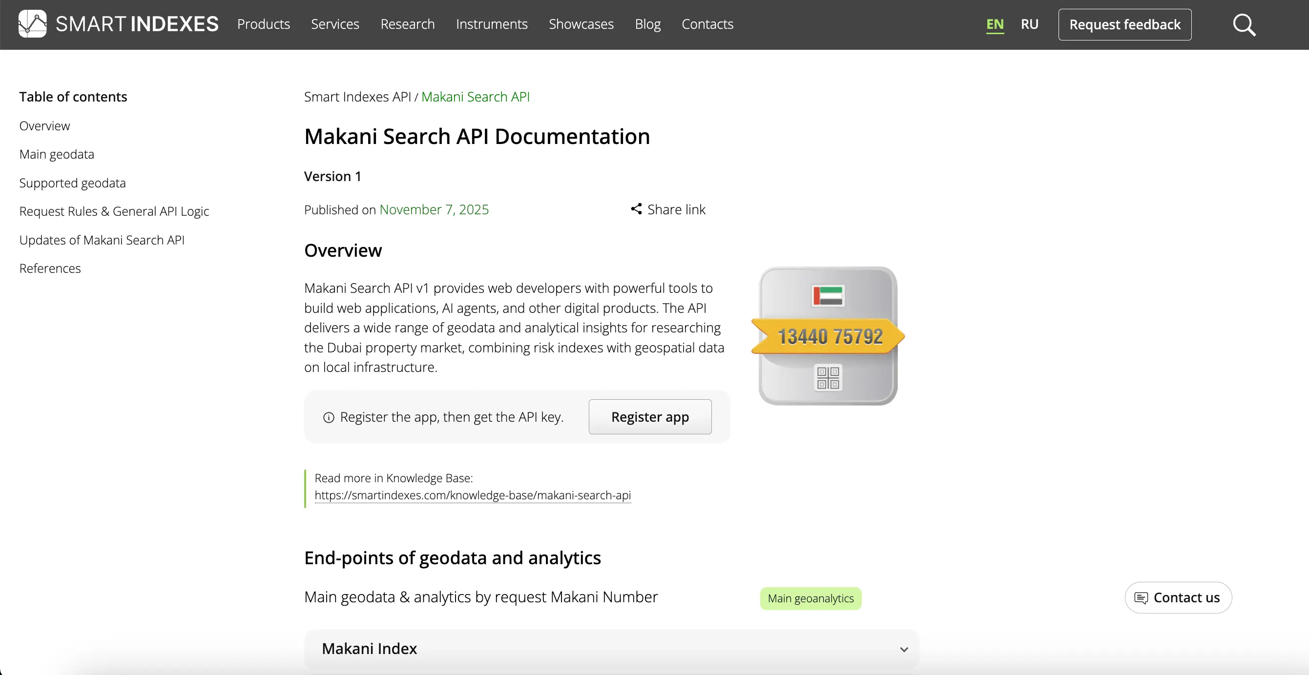 Makani Search API v1 Documentation