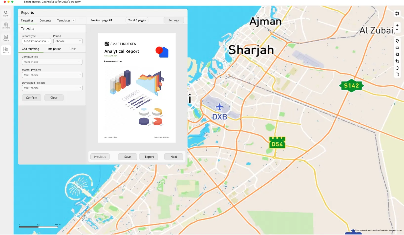Tab Report Manager of Geo Analytics