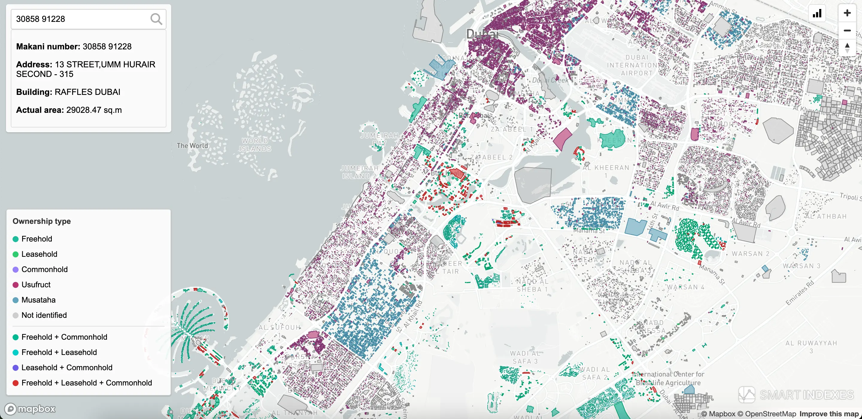 Search by Makani Number on Dubai's map